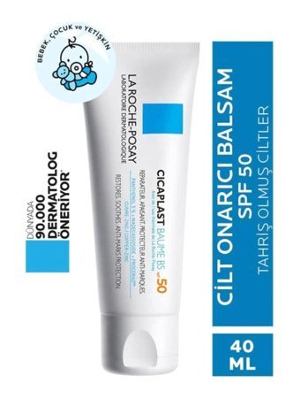La Roche Posay Cicaplast Baume 50 Faktör Tüm Ciltler İçin Leke Karşıtı Nemlendirici Yağsız Suya Dayanıklı Yüz ve Vücut Güneş Kremi 40 ml