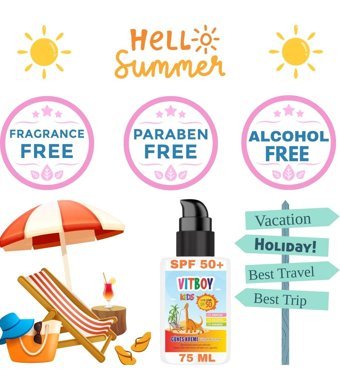 Vitboy 50 Faktör Tüm Ciltler İçin Leke Karşıtı Nemlendirici Yağsız Suya Dayanıklı Yüz ve Vücut Güneş Kremi 75 ml