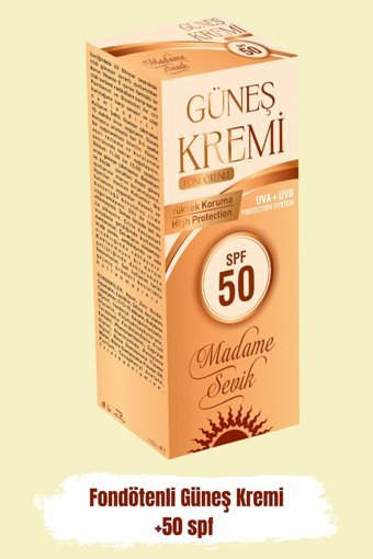Madame Sevik 50 Faktör Tüm Ciltler İçin Nemlendirici Kapatıcılı Suya Dayanıklı Yüz Güneş Kremi 50 ml