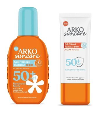 Arko Suncare 50 Faktör Tüm Ciltler İçin Leke Karşıtı Nemlendirici Yağsız Suya Dayanıklı Yüz Güneş Kremi 50 ml