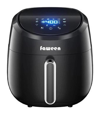 Faween AF-50Cd Airfryer 5 lt Tek Hazneli Izgara Yapan Led Ekranlı Yağsız Sıcak Hava Fritözü Siyah