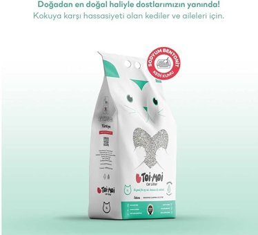 Toi Moi Kokusuz Topaklanan İnce Taneli Sodyum Bentonit Kedi Kumu 5 lt