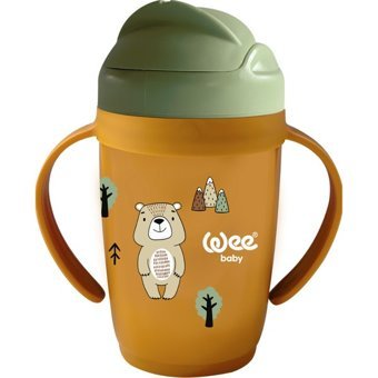 Wee Baby Friends Pipetli Kulplu 6+ Ay 265 ml Alıştırma Bardağı Turuncu
