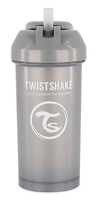 Twistshake Pipetli Kulpsuz 6+ Ay 360 ml Alıştırma Bardağı Gri