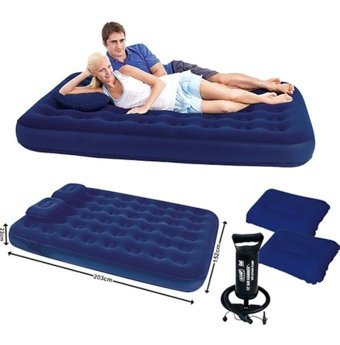 Bestway 67003 Katlanır Ev Tipi Çift Kişilik Şişme Yatak Lacivert