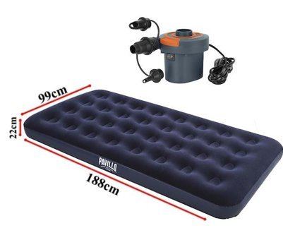 Bestway Bw118 Katlanır Elektrikli Ev Tipi Tek Kişilik Şişme Yatak Lacivert