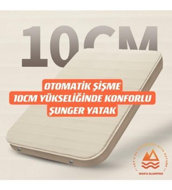 Shufa Katlanır Ev Tipi Çift Kişilik Şişme Yatak Beyaz