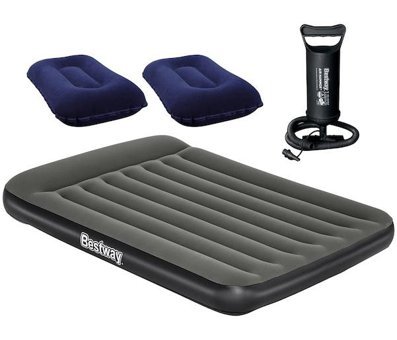 Bestway 67681 Katlanır Kamp 191x137x30 cm Çift Kişilik Şişme Yatak Gri