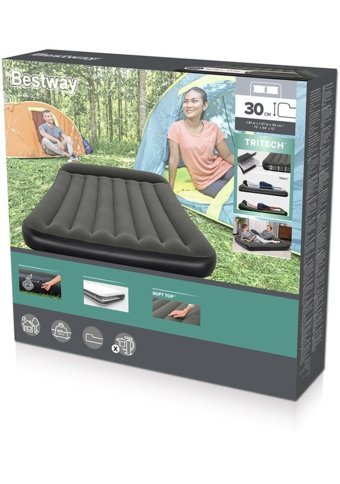 Bestway Katlanır Kamp Çift Kişilik Şişme Yatak Gri