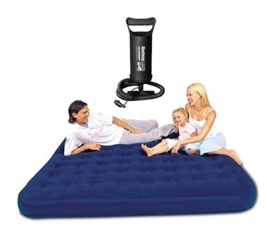 Bestway Bw109 Katlanır Ev Tipi 3 Kişilik Şişme Yatak Mavi
