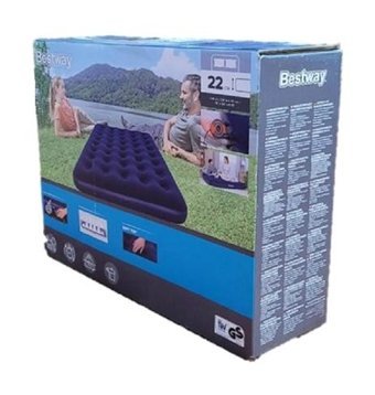 Bestway 67287 Katlanır Ev Tipi 191x137x22 cm Çift Kişilik Şişme Yatak Mavi