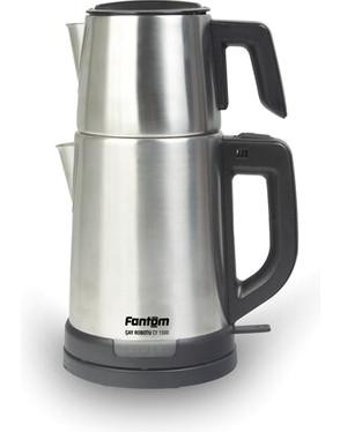 Fantom CY 1500 Otomatik Çelik Demlikli 1800 W Işıklı Çelik Gövdeli Gri Retro Çay Makinesi