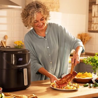 Cecotec CecoFry 7600 Airfryer 7.6 lt Tek Hazneli Led Ekranlı Sıcak Hava Fritözü Siyah