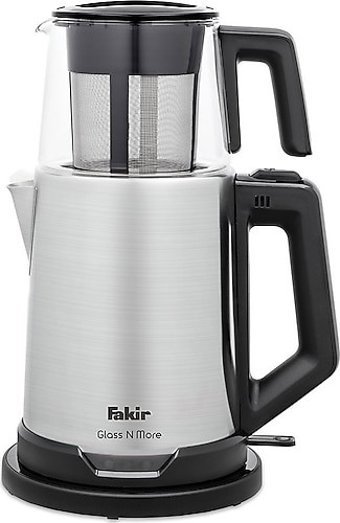 Fakir Glass N More Otomatik Çelik Demlikli 1650 W Işıklı Çelik Gövdeli Kırmızı Retro Çay Makinesi