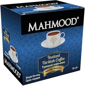 Mahmood Coffee Sade Orta Kavrulmuş Türk Kahvesi 12x8 gr