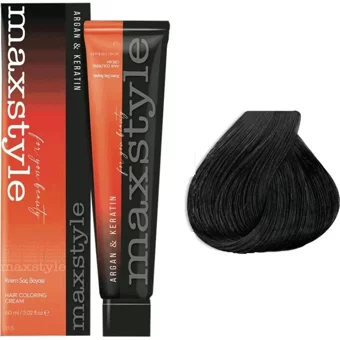 Maxstyle 1.10 Siyah Amonyaksız Krem Saç Boyası 60 ml