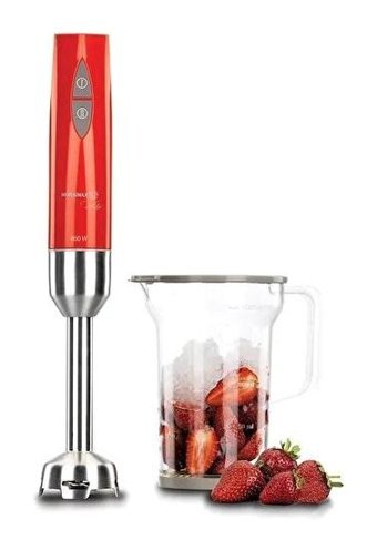 Korkmaz Vertex Duo Plastik Hazneli Çift Bıçaklı Tekli Mini El Blender Kırmızı