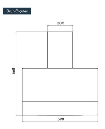 Kumtel DA6-835 190 W 650 m3/h 60 cm Cam Bacalı Duvar Tipi Damlumbaz Bej