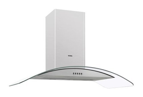 Vestel AD-9011 YX 560 m3/h 90 cm Paslanmaz Çelik Karbon Filtreli Bacalı Duvar Tipi Damlumbaz Gri