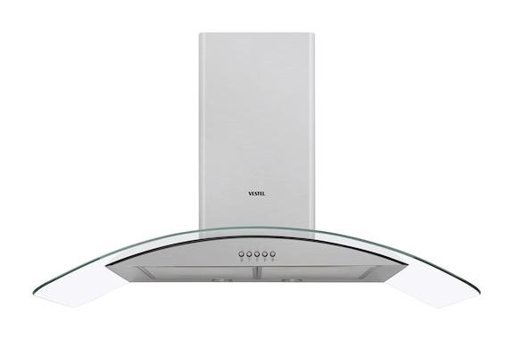 Vestel AD-9011 YX 560 m3/h 90 cm Paslanmaz Çelik Karbon Filtreli Bacalı Duvar Tipi Damlumbaz Gri