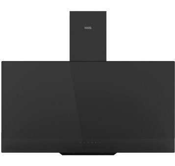 Vestel AD-93320 S 640 m3/h 90 cm Cam Karbon Filtreli Bacalı Duvar Tipi Damlumbaz Siyah