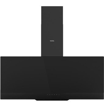 Vestel AD-93320 S 640 m3/h 90 cm Cam Karbon Filtreli Bacalı Duvar Tipi Damlumbaz Siyah