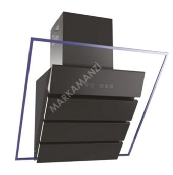 Termikel Clara BB60 250 W 850 m3/h 59.8 cm Cam Karbon Filtreli Bacalı Duvar Tipi Damlumbaz Siyah