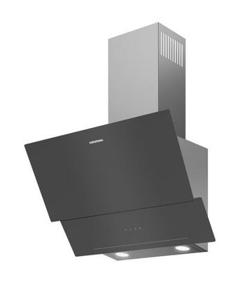 Grundig GDSP 2451 ZG Zara Y Tipi 555 m3/h 60 cm Cam Karbon Filtreli Bacasız Duvar Tipi Damlumbaz Gri