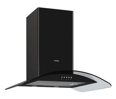 Vestel AD-6011 S 560 m3/h 60 cm Paslanmaz Çelik Karbon Filtreli Bacalı Duvar Tipi Damlumbaz Siyah