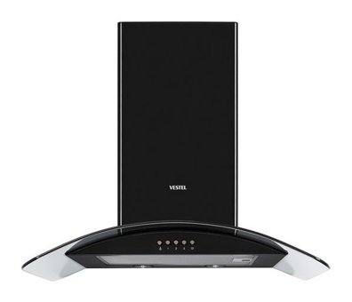 Vestel AD-6011 S 560 m3/h 60 cm Paslanmaz Çelik Karbon Filtreli Bacalı Duvar Tipi Damlumbaz Siyah