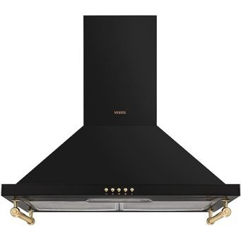 Vestel AD-6002 RS 469 m3/h 60 cm Paslanmaz Çelik Karbon Filtreli Bacalı Duvar Tipi Damlumbaz Siyah