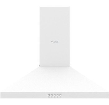 Vestel AD-60030 B 297 m3/h 60 cm Paslanmaz Çelik Karbon Filtreli Bacalı Duvar Tipi Damlumbaz Beyaz
