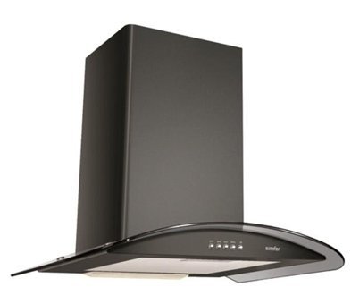 Simfer T8631SM 600 m3/h 60 cm Cam Bacalı Duvar Tipi Damlumbaz Siyah