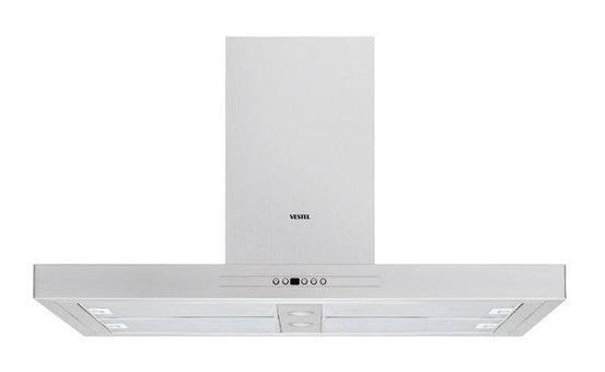 Vestel AD-9221 X 577 m3/h 90 cm Paslanmaz Çelik Karbon Filtreli Bacalı Tavan Tipi Damlumbaz Gri