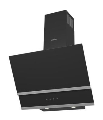 Simfer 8658 600 m3/h 60 cm Cam Bacalı Duvar Tipi Damlumbaz Siyah
