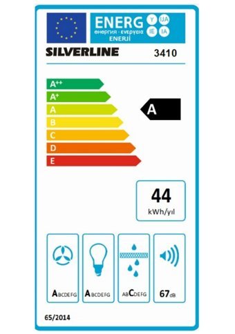 Silverline 3410 Armonia 677 m3/h 90 cm Paslanmaz Çelik Karbon Filtreli Bacasız Damlumbaz Siyah