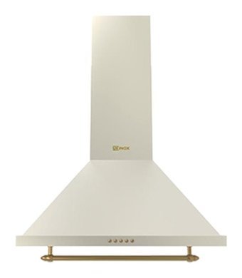 Ukinox CAMİLLA RUSTİK 550 m3/h 60 cm Cam Karbon Filtreli Bacalı Duvar Tipi Damlumbaz Krem