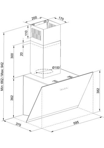 Tommatech TDE6004WG 152.5 W 500 m3/h 59.5 cm Cam Karbon Filtreli Bacalı Duvar Tipi Damlumbaz Beyaz