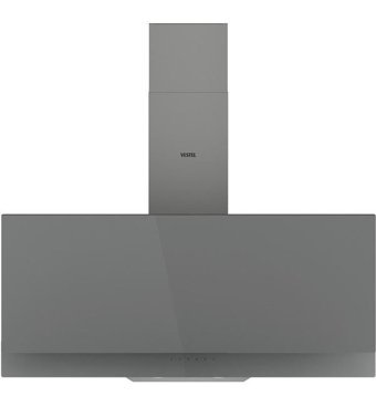 Vestel AD-93320 G 640 m3/h 90 cm Cam Karbon Filtreli Bacalı Duvar Tipi Damlumbaz Gri