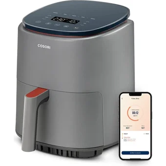 Cosori ‎CAF-LI401S Airfryer 3.8 lt Tek Hazneli Izgara Yapan Led Ekranlı Sıcak Hava Fritözü Gri