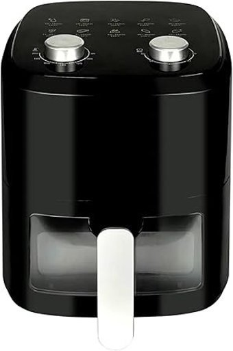Divine Alliance ‎B0Cds4911H Airfryer 5 lt Tek Hazneli Yağsız Sıcak Hava Fritözü Siyah