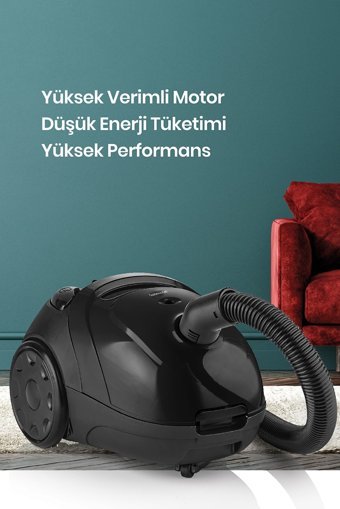 Goldmaster Titiz 700 W Yatay Toz Torbalı Süpürge Siyah