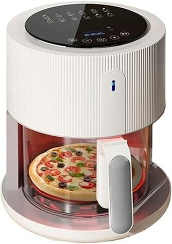 Nqyzzfd Airfryer 5.5 lt Tek Hazneli Led Ekranlı Yağsız Sıcak Hava Fritözü Beyaz