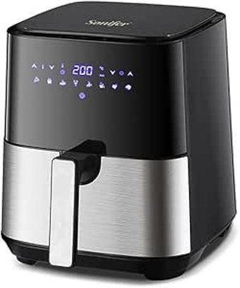 Sonıfer Airfryer 5 lt Tek Hazneli Led Ekranlı Yağsız Sıcak Hava Fritözü Siyah