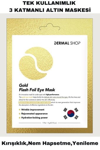 Dermal Gold Flash Foil Göz Altı Jel Göz Maskesi 4 gr