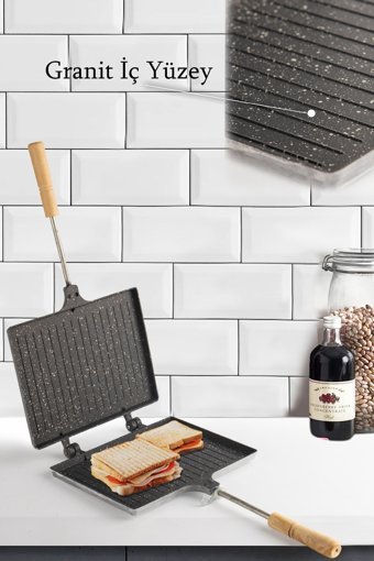 Porsima 2 Dilim Granit Gümüş Izgara Tost Makinesi