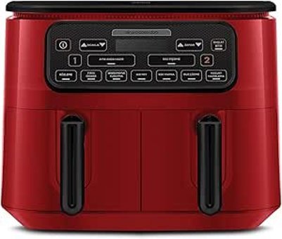 Karaca Air Pro Cook Duo Köz XXXL 8 lt İki Hazneli Izgara Yapan Led Ekranlı Sıcak Hava Fritözü Kırmızı