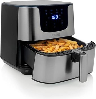 Princess 182060 Airfryer 5.5 lt Tek Hazneli Led Ekranlı Yağsız Sıcak Hava Fritözü Siyah