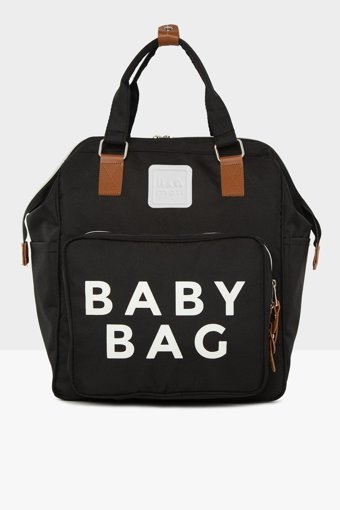 Bagmori Fermuarlı Polyester Bebek Sırt Çantası Siyah