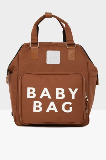 Bagmori Fermuarlı Polyester Bebek Sırt Çantası Taba